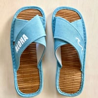 ALOHA波デニムスリッパブルー