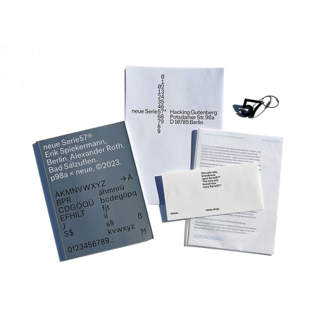 neue Serie57® Limited Edition Type Specimen with Key Chain