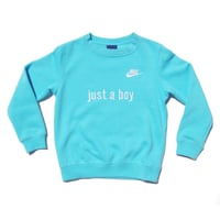 NIKE CUSTOM MADE CREW NECK SWEATSHIRT LIGHT AQUA BLUE