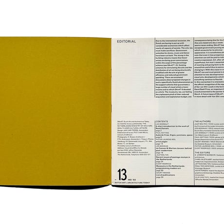 Dutch Art + Architecture Today: Heft 13