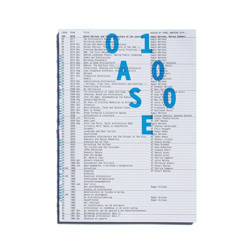 Oase 100: The Architecture of the Journal | als