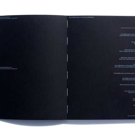 Re-Printed Matter Karel Martens Black and White Edition
