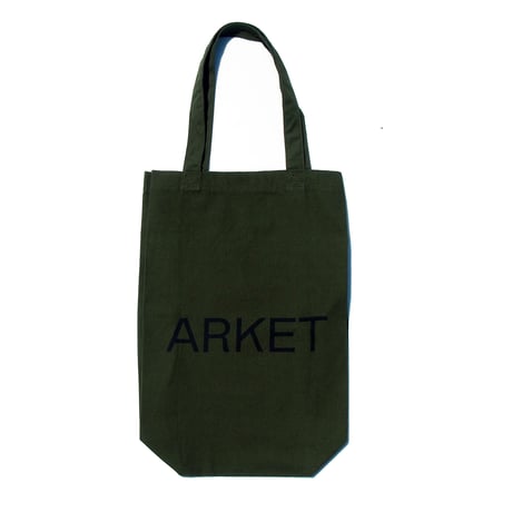 ARKET CANVAS TOTE BAG DARK GREEN