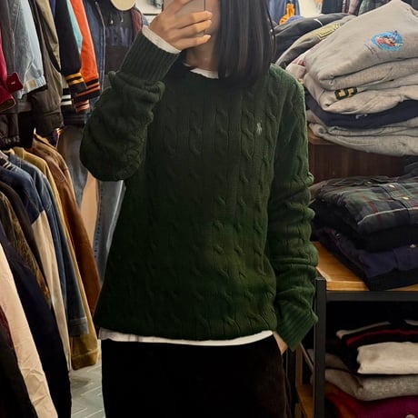POLO ケーブルコットンニット