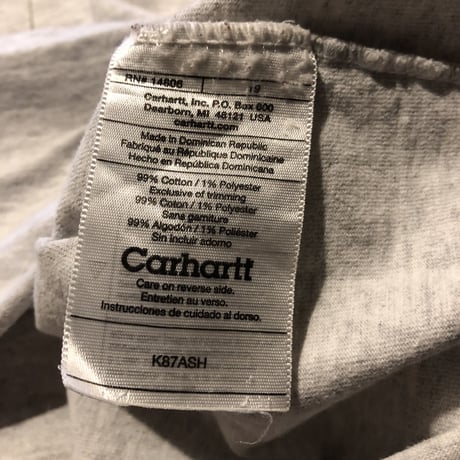 Carhartt ワンポイントポケT  アッシュXL,4XL