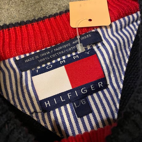 TOMMY HILFIGERストライプコットンニット