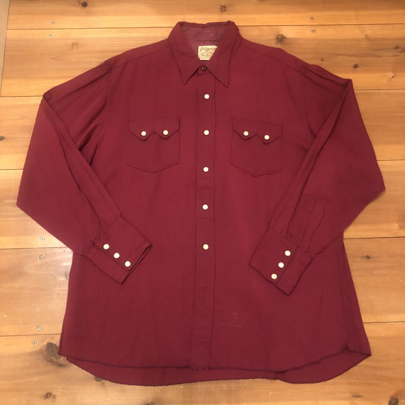 50s pilgrim ロカビリー ヴィンテージ 50S PILGRIM ヨット柄 総柄 コットン アロハシャツ M