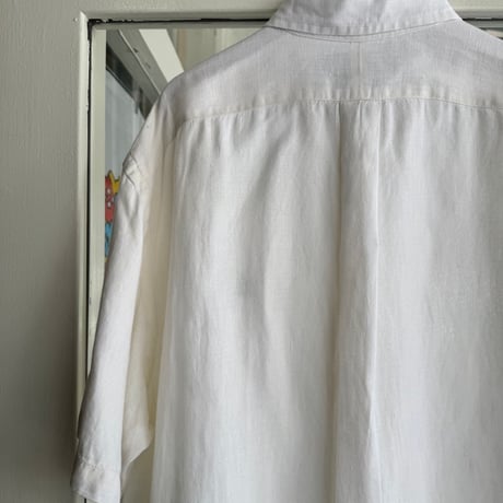 Ralph Laurenリネン半袖シャツ 白 L