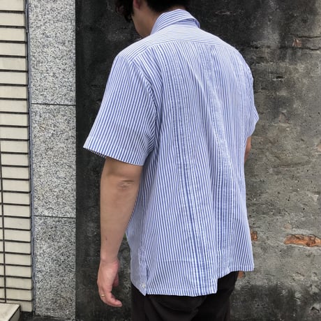 半袖キューバシャツ ストライプ M