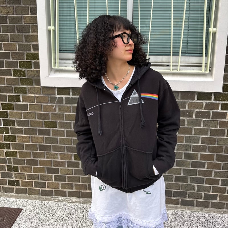 Y2K OPIUM ブラック ベロア ファー フード ダブルジップ パーカー裏原