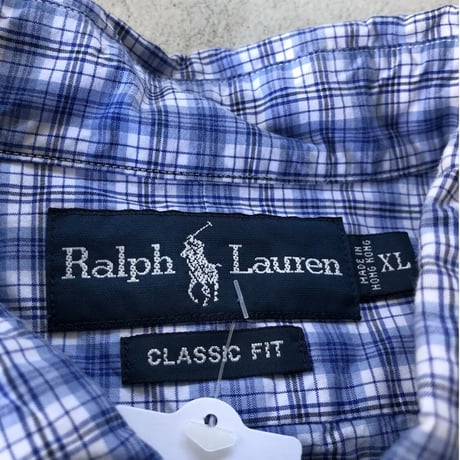 Ralph Lauren  半袖チェックシャツ XL