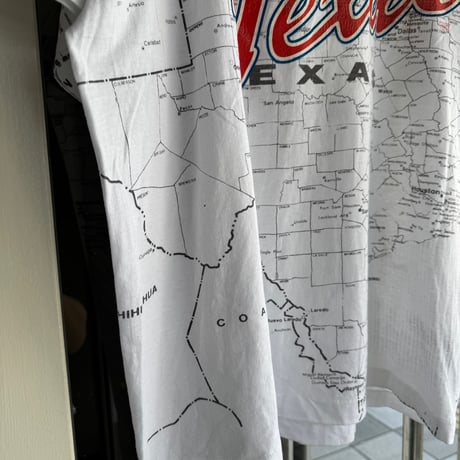 90's Texas 総柄マップ Tシャツ