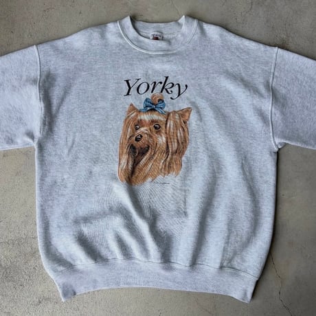 90s USA製 FRUIT OF THE LOOM ヨークシャテリア スウェット🐶