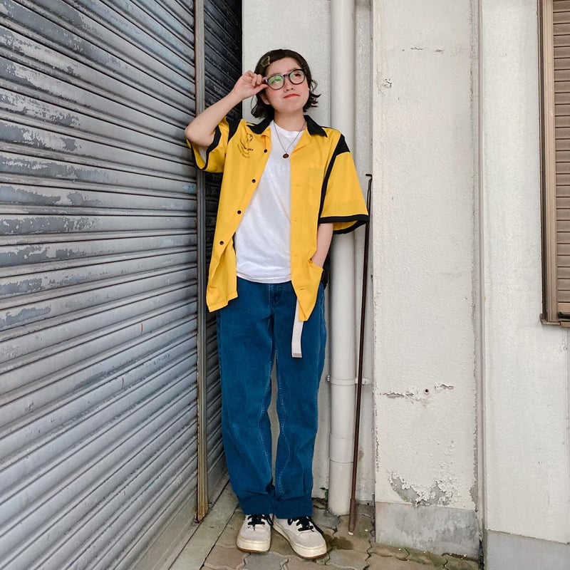 GQ2674◇Dry Bones : ボーリングシャツ◇L◇イエロー系 GQ2674◇Dry Bones : ボーリングシャツ◇L◇イエロー系（ドライ