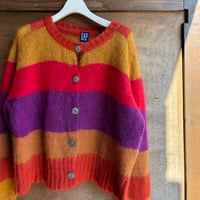 90s GAP ショート丈ボーダーカーディガン