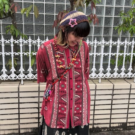 総柄半袖シャツ