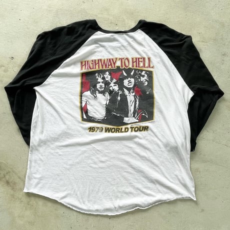 AC/DC 両面プリントラグランTシャツ