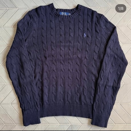 POLO ケーブルコットンニット