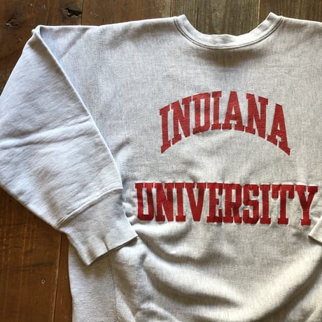 80'sUSA製INDIANA UNIVERSITYチャンピオンリバースウィーブ L