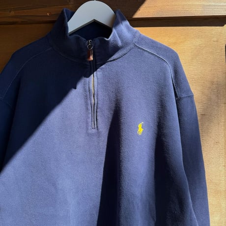 POLO ハーフジップコットンニット