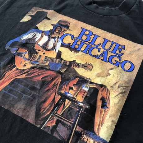 90's USA製 BLUE CHICAGO アートT