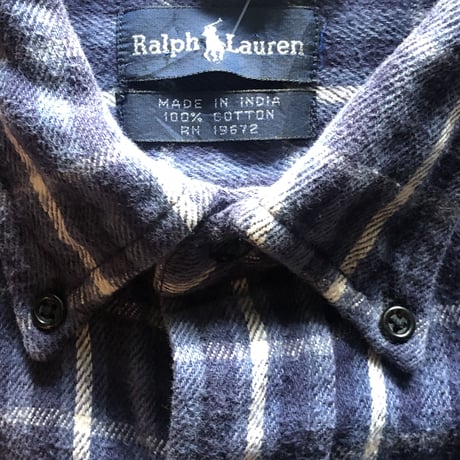 Ralph Lauren 長袖BDネルシャツ
