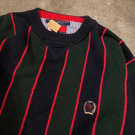 TOMMY HILFIGERストライプコットンニット