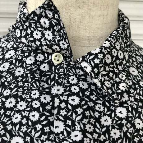 Ralph Lauren白黒花柄オープンカラーシャツ