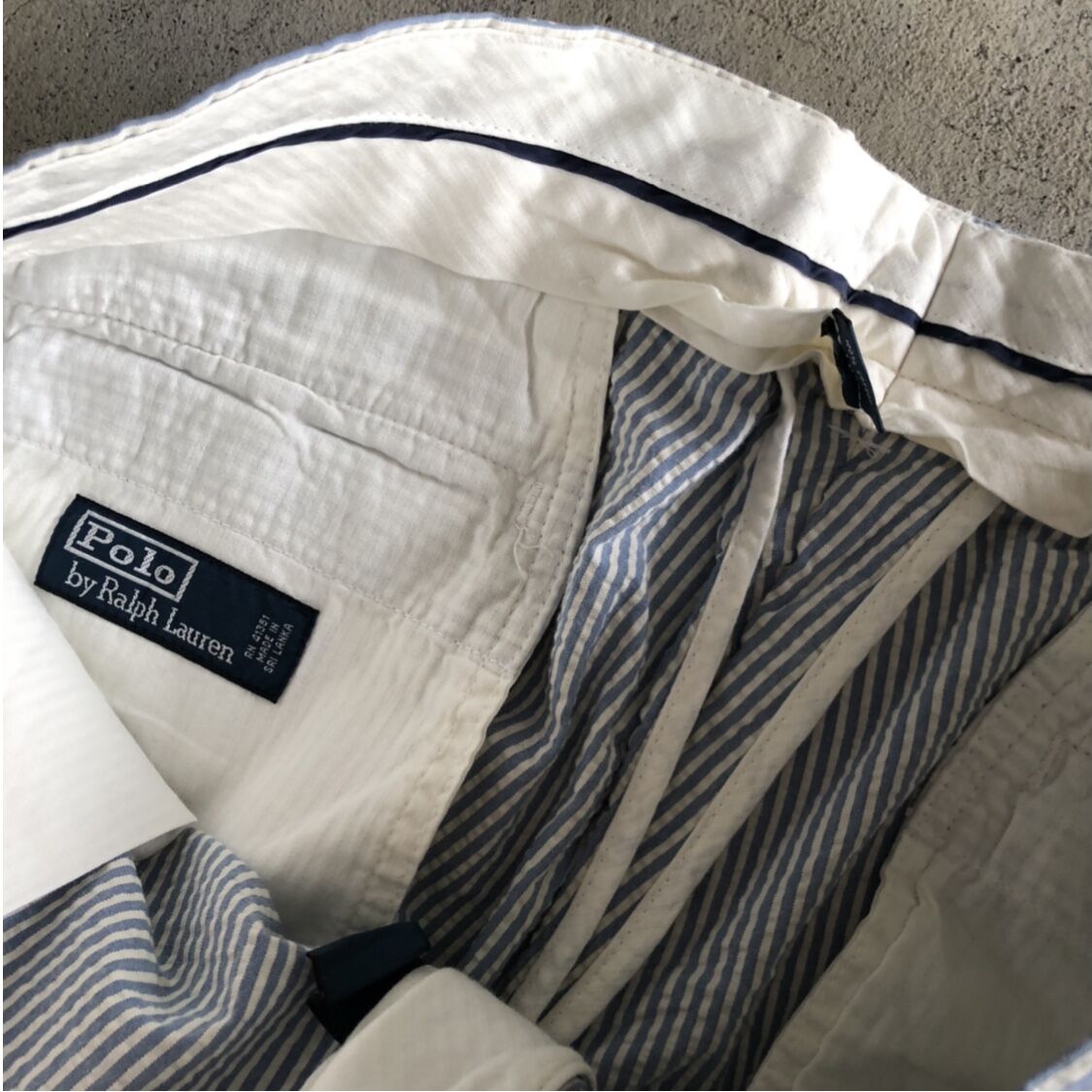 POLO by Ralph Lauren　シアサッカーパンツ usa製 未使用Polo by Ralph Lauren シアサッカーストライプパンツ W36