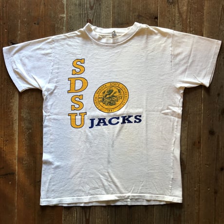 〜80年代チャンピオン染み込みプリントTシャツ　L