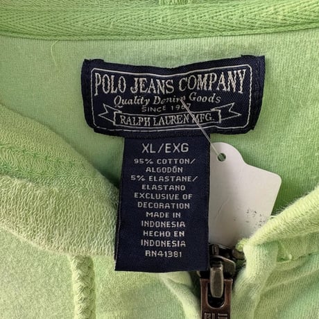 POLO JEANS COMPANY 刺繍ジップパーカー