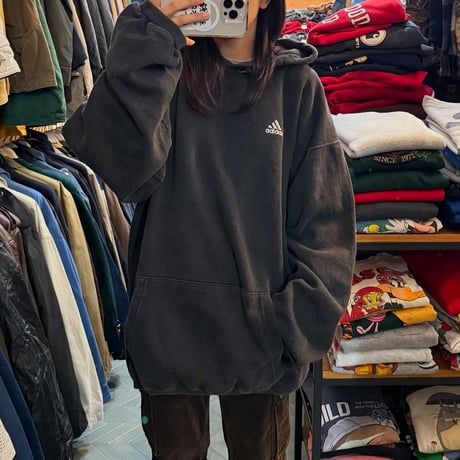 90s USA製 adidas ワンポイントパーカー