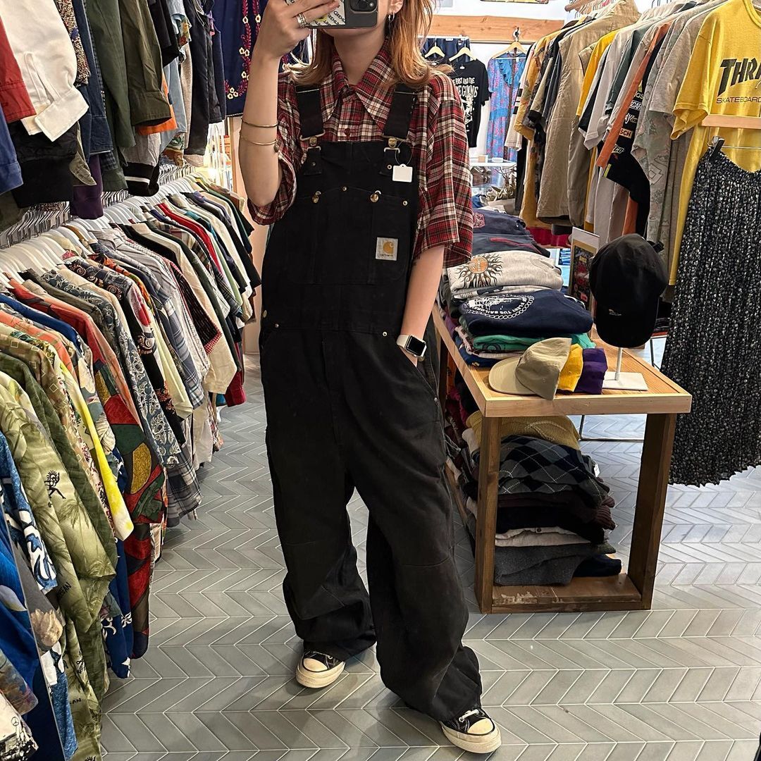 【US Carhartt 】ダブルニー オーバーオール MADE IN USA Carhartt ダブルニー ダックオーバーオール | 古着
