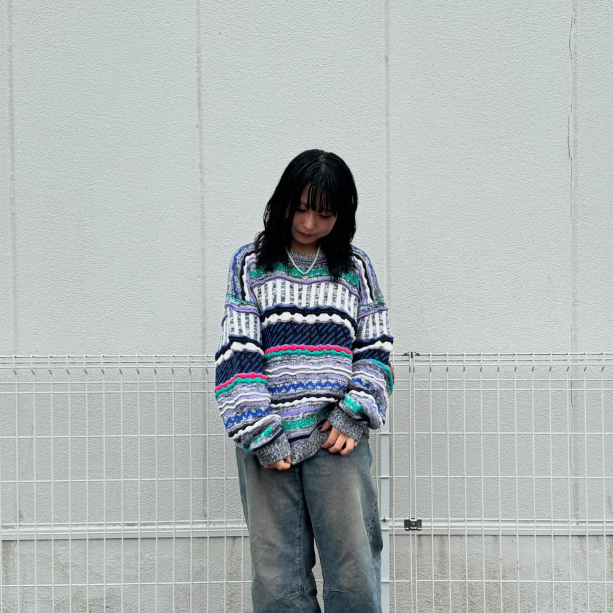 CONCRETE mix 3Dニットセーター | CUSTOM FEVER CONCRETE mix 3Dニットセーター | CUSTOM FEVER