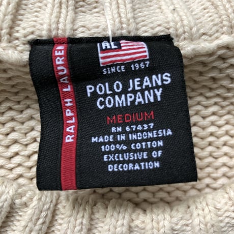 POLO コットンニットセーター 星条旗