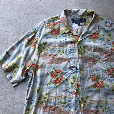POLO SPORT レーヨン総柄ハワイアンシャツ XL