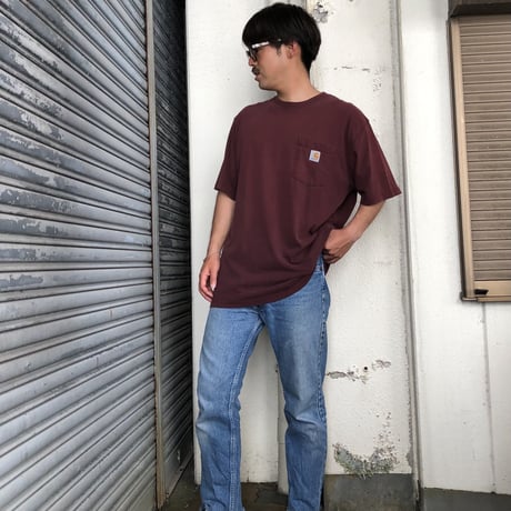 Carhartt ワンポイントポケT  エンジL