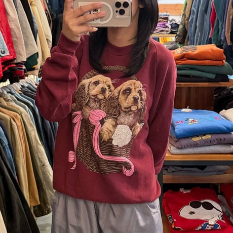 80〜90s USA製 わんちゃんスウェット