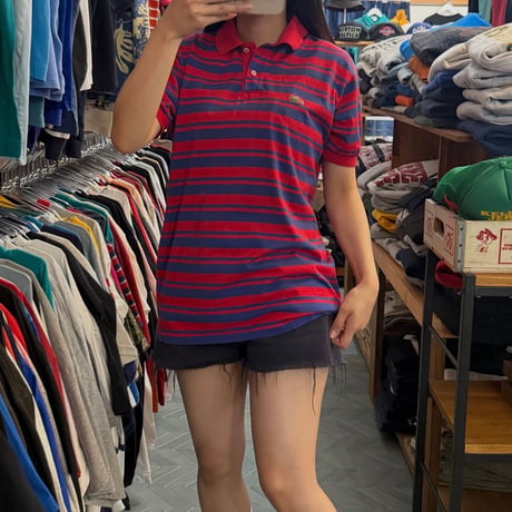 80s USA製 LACOSTE ボーダーポロシャツ