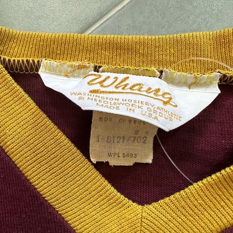 80年代USA製ＶネックラグランスリーブTシャツ
