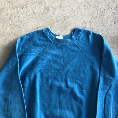 80's USA製 無地スウェット XL  ターコイズブルー