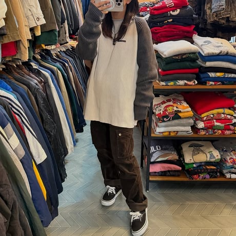NAUTICA JEANS ラグランハーフジップニット