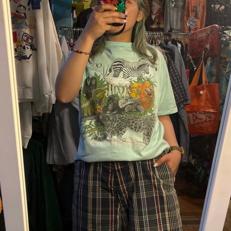 USA製 Hanes 両面アニマルプリントTシャツ