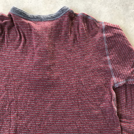 カナダ製L.L.Bean 2レイヤーヘンリーネックボーダー ロンT