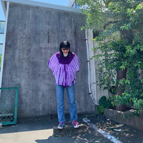 ポンチョ風タイダイトップス