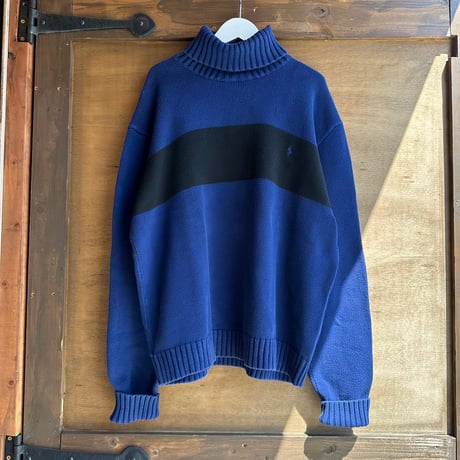 POLO タートルコットンニット