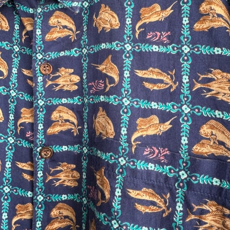 Reyn Spooner 魚総柄シャツ L