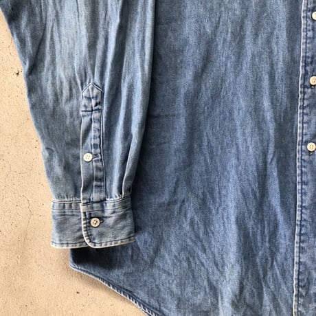 RALPH LAUREN デニムバンドカラーシャツ L