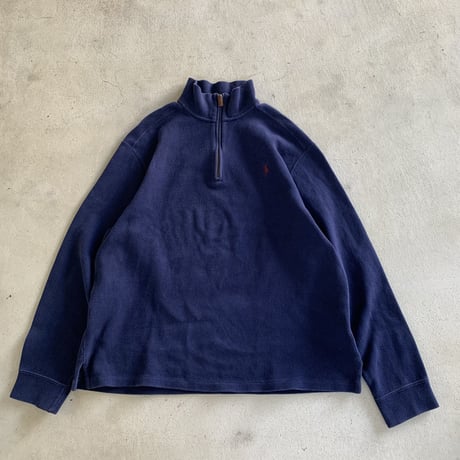 POLOハーフジップコットンニット