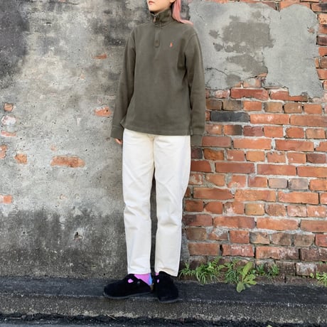 POLOハーフジップコットンニット